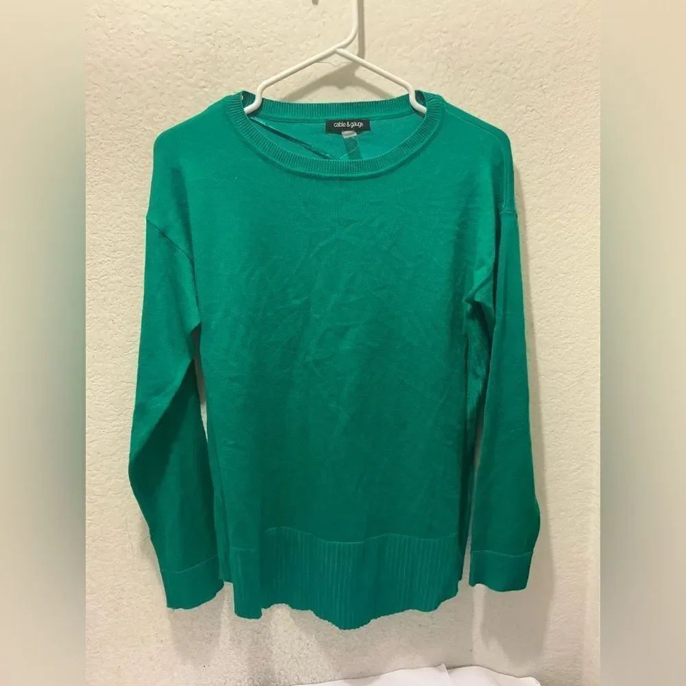 Cable and gauge Green Crewneck Sweater size M